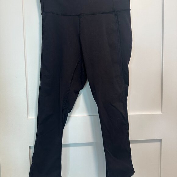 The Original Lululemon Groove Pant, black, reversible, geometric pattern size 8 - Picture 2 of 4